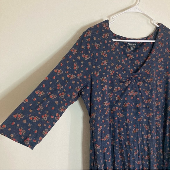Toad & Co. Rosalinda Dress Organic Cotton Navy Floral Print - Picture 4 of 9